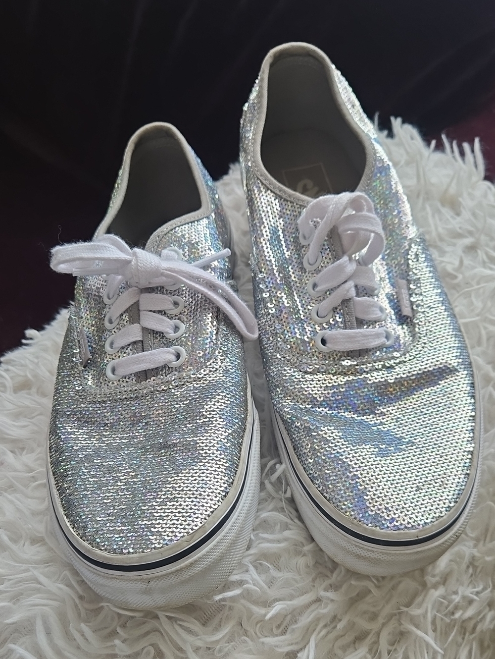 Vans Glitter Low-Top Sneakers - Silver